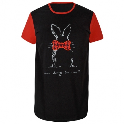 ست تیشرت و شلوارک نخی طرح عروسکی زنانه