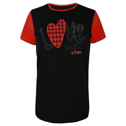 ست تیشرت و شلوارک نخی طرح Love زنانه