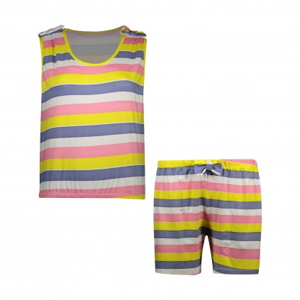 تاپ و شلوارک نخ ویسکوز راه راه زنانه