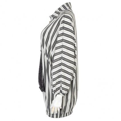 شومیز لمه زیپدار طرح راه راه زنانه