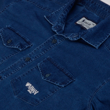 پیراهن جین دو جیب مردانه