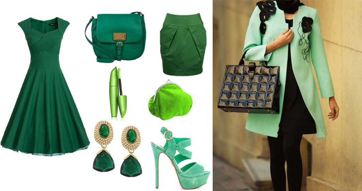 ست لباس با ترکیب رنگ سبز
