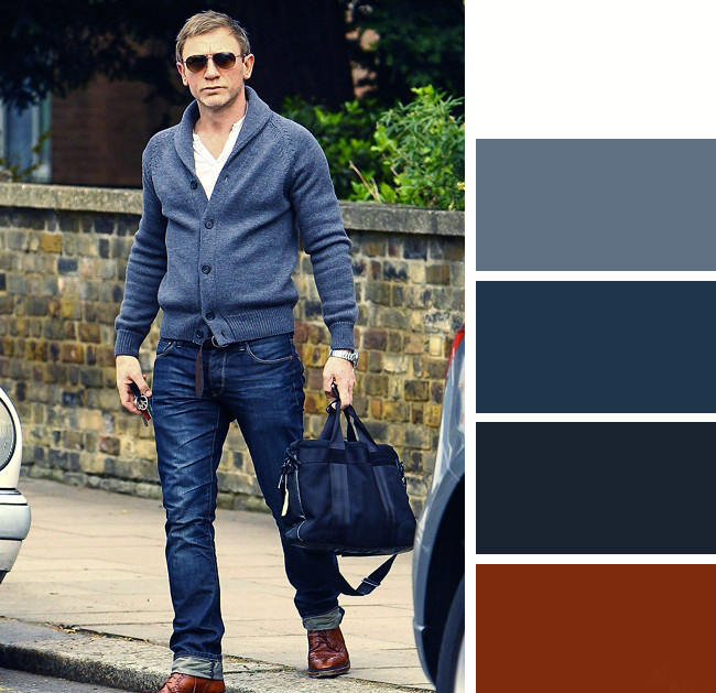 ژاکت آبی خاکستری ضخیم برای یک استایل کژوال