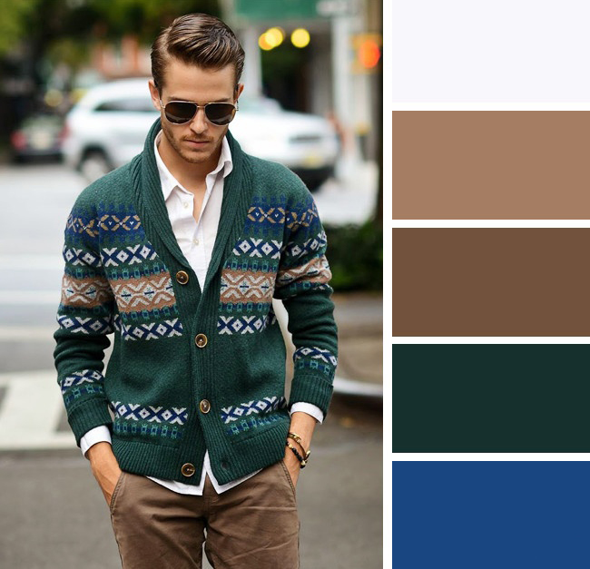 تیپ سبز تیره و قهوه ای