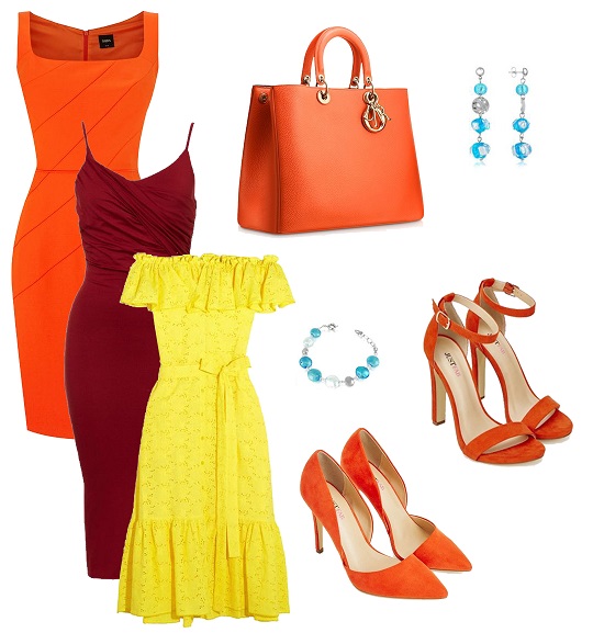 هماهنگی لباس با کفش نارنجی